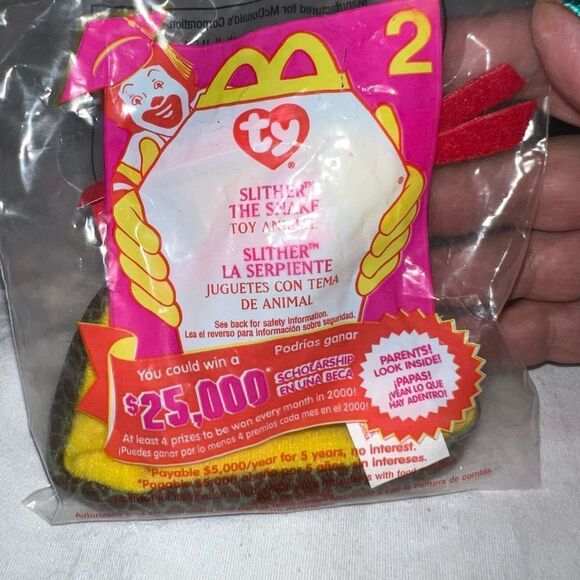 TY Teenie Beanie McDonalds Happy Meal Toys 
Slither the Snake Toy #2 - Picture 2 of 3